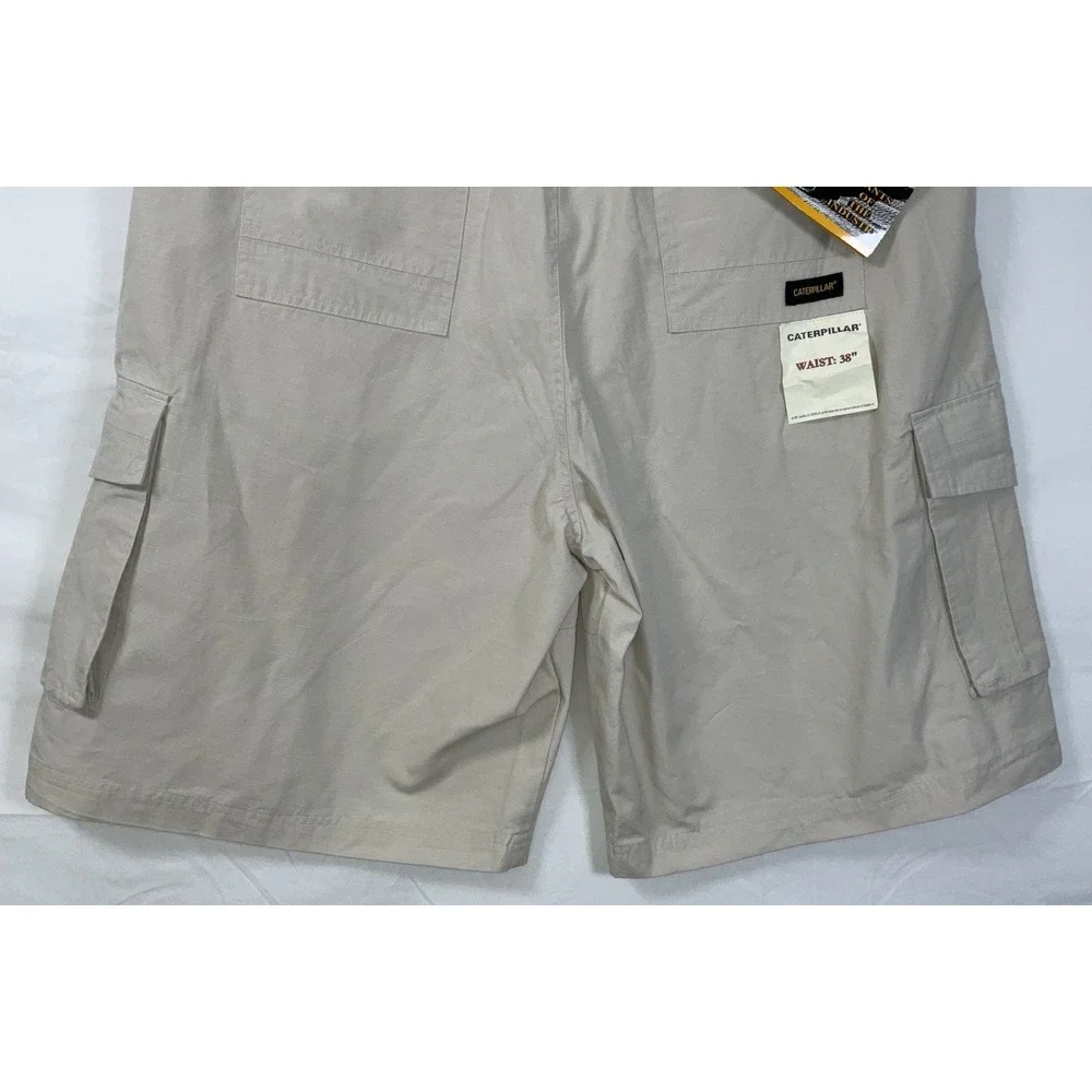 NWT Men's Caterpillar CAT Workwear Cargo Shorts Stone‎ - Size 38